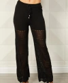 French Kyss Crochet Detail Pant In Black In Black