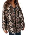 O'neill Heath Geo Print High Pile Fleece Jacket In Multi