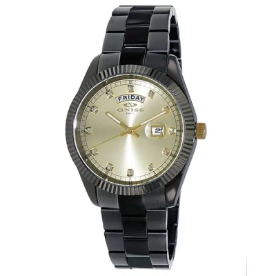 Oniss Men's Admiral Gold Dial Watch In Black / Gold / Gold Tone / Grey