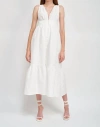 EN SAISON CORSICA JAQUARD MAXI DRESS IN WHITE