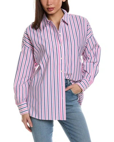 Favorite Daughter Ex-boyfriend Stripe Button-up Shirt In Blue