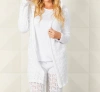 FRENCH KYSS CROCHET LONG HOODIE CARDIGAN IN WHITE