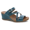 DANSKO WOMEN'S ANA STRAPPY SLIDE WEDGE SANDAL IN TEAL