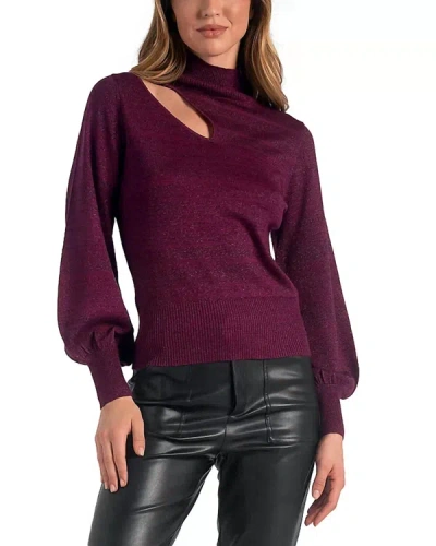 Elan Asymmetric Cutout Sweater In Purple