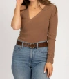 FASCINATION SPAGHETTI STRAP CUTOUT BODYSUIT IN MOCHA