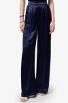 Cami Nyc Davina High-waist Wide-leg Satin Pants In Blue