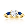 Ross-simons Lab-grown Diamond Ring With . Sapphires In 14kt Yellow Gold In White