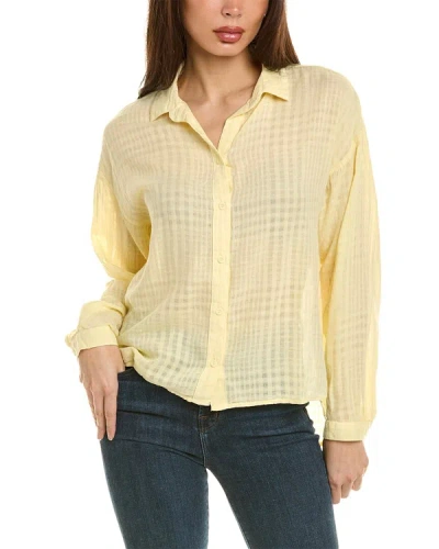 Bella Dahl High-low Hem Linen-blend Shirt In Yellow