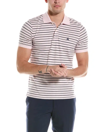 Brooks Brothers Stripe Slim Fit Polo Shirt In Pink
