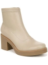 Lifestride Remix Womens Faux Leather Zipper Ankle Boots In Beige
