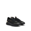 Hugo Boss Sock Trainers With Knitted Upper And Fishbone Sole In Black
