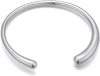 Liv Oliver Silver Modern Cuff Bangle In Silver