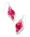 KENDRA SCOTT FRAMED ABBIE SILVER DROP EARRINGS IN LIGHT BURGUNDY ILLUSION