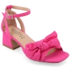 Journee Collection Zevi Bow Block Heel Sandal In Pink
