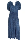 APIECE APART WOMEN'S ESPARTA MAXI DRESS IN SPAGLIATO FLORAL BLUE