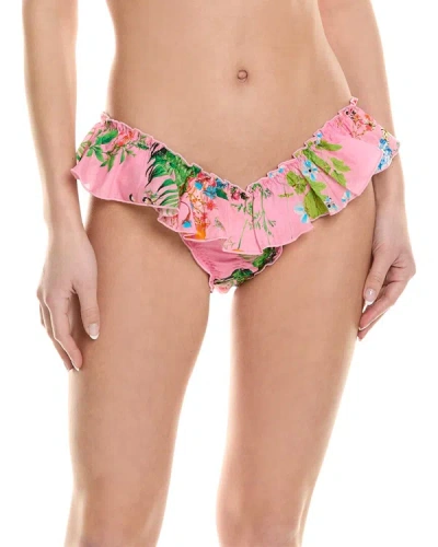 Cynthia Rowley Flirt Ruffle Bikini Bottom In Pink