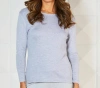French Kyss Long Sleeve Scoop Top In Slate In Grey