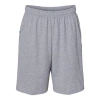 Russell Athletic Essential Jersey Cotton Shorts With Pockets In Grey