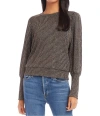 Fifteen Twenty Bishop Sleeve Top In Black/gold In Black