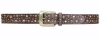STREETS AHEAD BRASS STUDDED LEATHER BELT IN BROWN