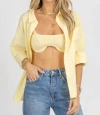 Le Lis Bralette + Button Down In Light Yellow In Yellow