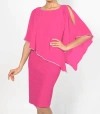 FRANK LYMAN MIDLENGTH DRESS WITH OVERLAY IN FRENCH ROSE