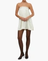 WEWOREWHAT STRAPLESS RHINESTONE MINI DRESS IN ECRU