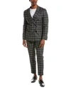 HUGO BOSS SLIM WOOL-BLEND SUIT WITH PLEATED PANT