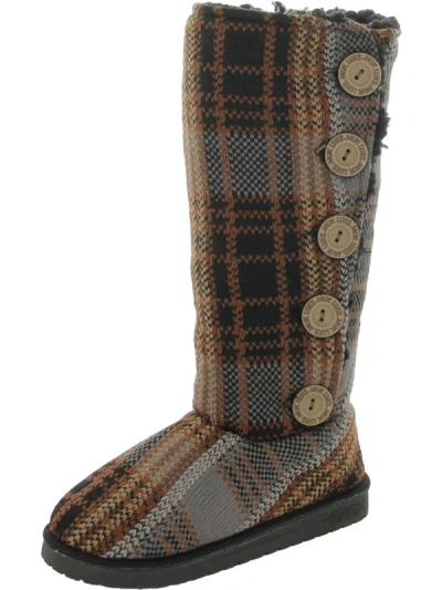 Muk Luks Malena Womens Knit Lined Casual Boots In Brown