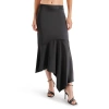 Steve Madden Lucille Asymmetric Satin Skirt In Black