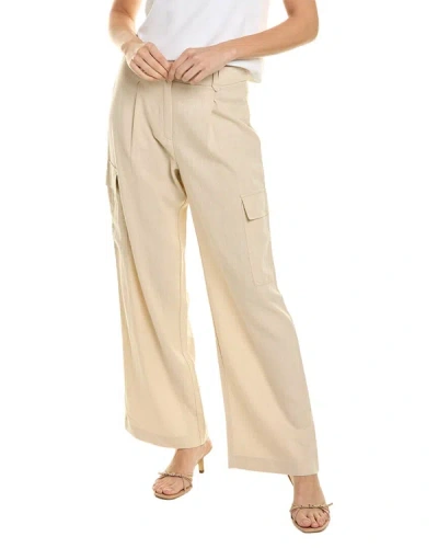 Ellen Tracy Linen-blend Cargo Pant In Beige