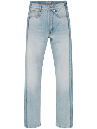 Alexander Mcqueen Worker Patched Jeans In Light Wash