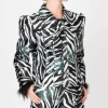 Berek Party Girl Jacket In White, Black And Green In Multi