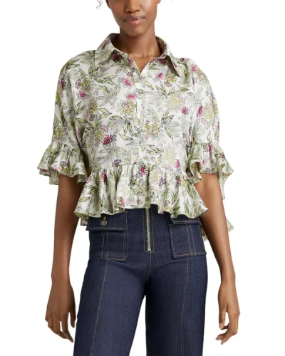 Cinq À Sept Gillian Floral-print Shirt In White