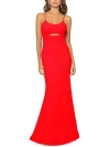 BETSY & ADAM WOMENS CREPE CUT-OUT EVENING DRESS
