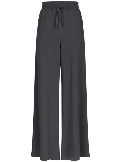 Dolce & Gabbana Wide-leg Cotton Track Pants In Grey