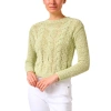 VINCE CABLE SWEATER IN GREEN