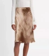 VINCE VELVET SLIP SKIRT IN GOLD