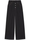 Gucci Logo-tag Wide-leg Jeans In Black