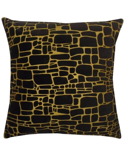 Edie Home Precious Metals Collection Printed Faux Fur Pillow In Multi