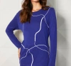 French Kyss Abstract Scoop Tunic In Indigo In Multi