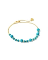 Kendra Scott Jovie Beaded Delicate Chain Bracelet In Variegated Dark Teal Magnesite In Blue
