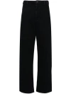 Lemaire High-rise Waist Straight Leg Trousers In Midnight Indigo