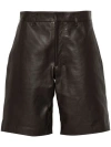 LEMAIRE LEMAIRE LEATHER KNEE SHORTS