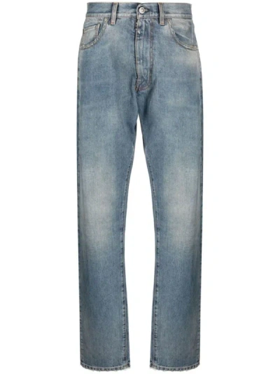 Maison Margiela High Waisted Denim Jeans In Light Blue