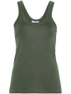 Lemaire Ribbed Cotton Top In Smoky Green