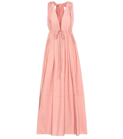 Three Graces London Sleeveless Cotton Dress In Pink