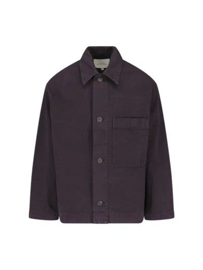 Studio Nicholson Black Ease Denim Jacket In Purple