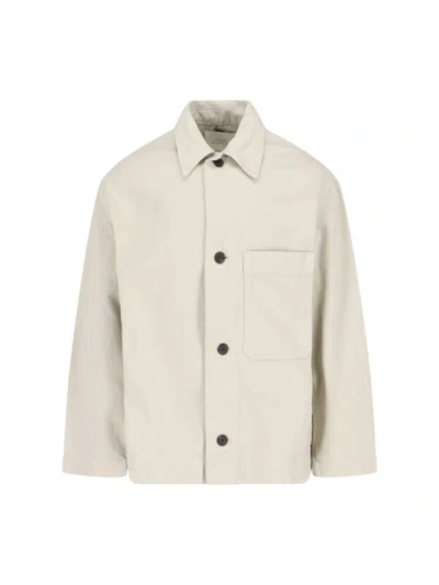 Studio Nicholson Garment-dyed Denim Jacket In Cream