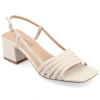 Journee Collection Shayana Block Heel Slingback Sandal In White
